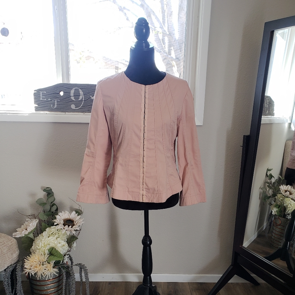 BCBGMAXAZRIA Blush Bell Waist Jacket sz Medium